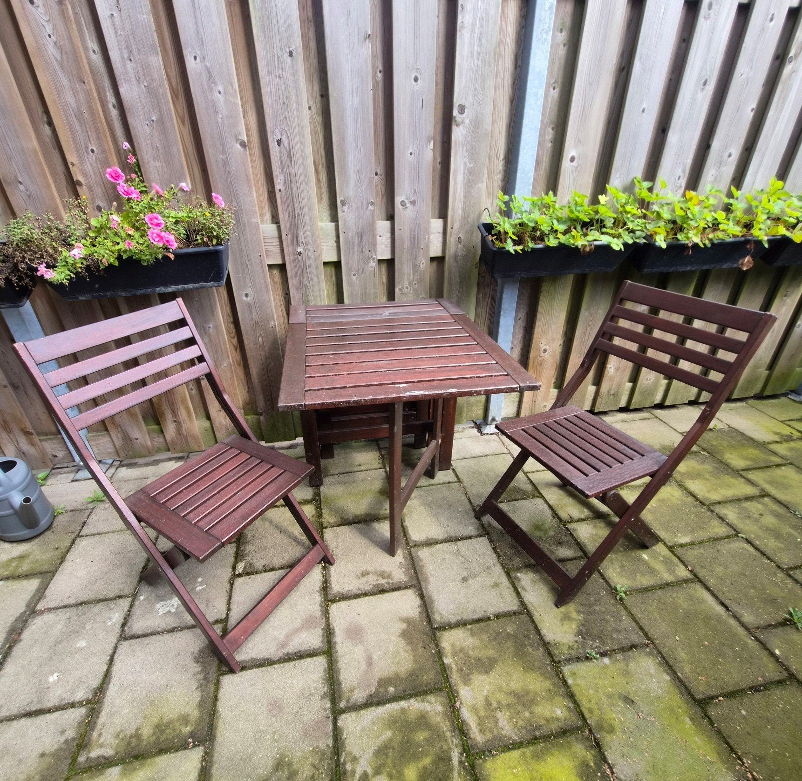 IKEA NÄMMARÖ - Tuinset - 2 klapstoelen en een klaptafel, Gebruikt, Bijzettafel, Tuinset, Hout