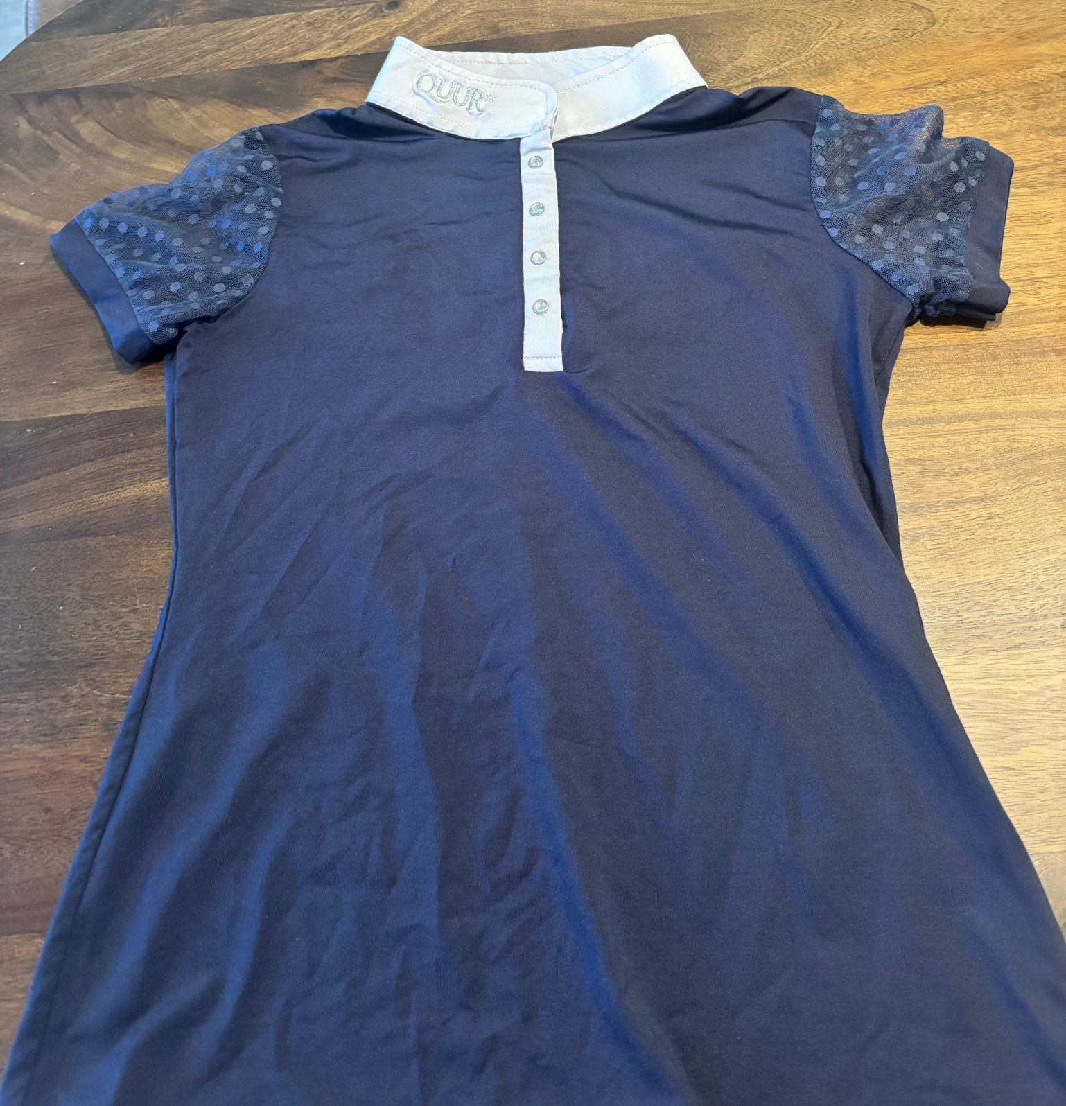 Quur shirt, Dieren en Toebehoren, Paardrijkleding, Zo goed als nieuw, Bovenkleding, Veelzijdigheid, Quur, L, Blauw, Verzenden