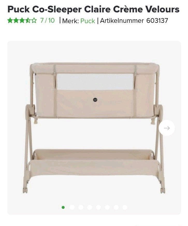 Puck co-sleeper Claire, Ophalen, Zo goed als nieuw, Wieg