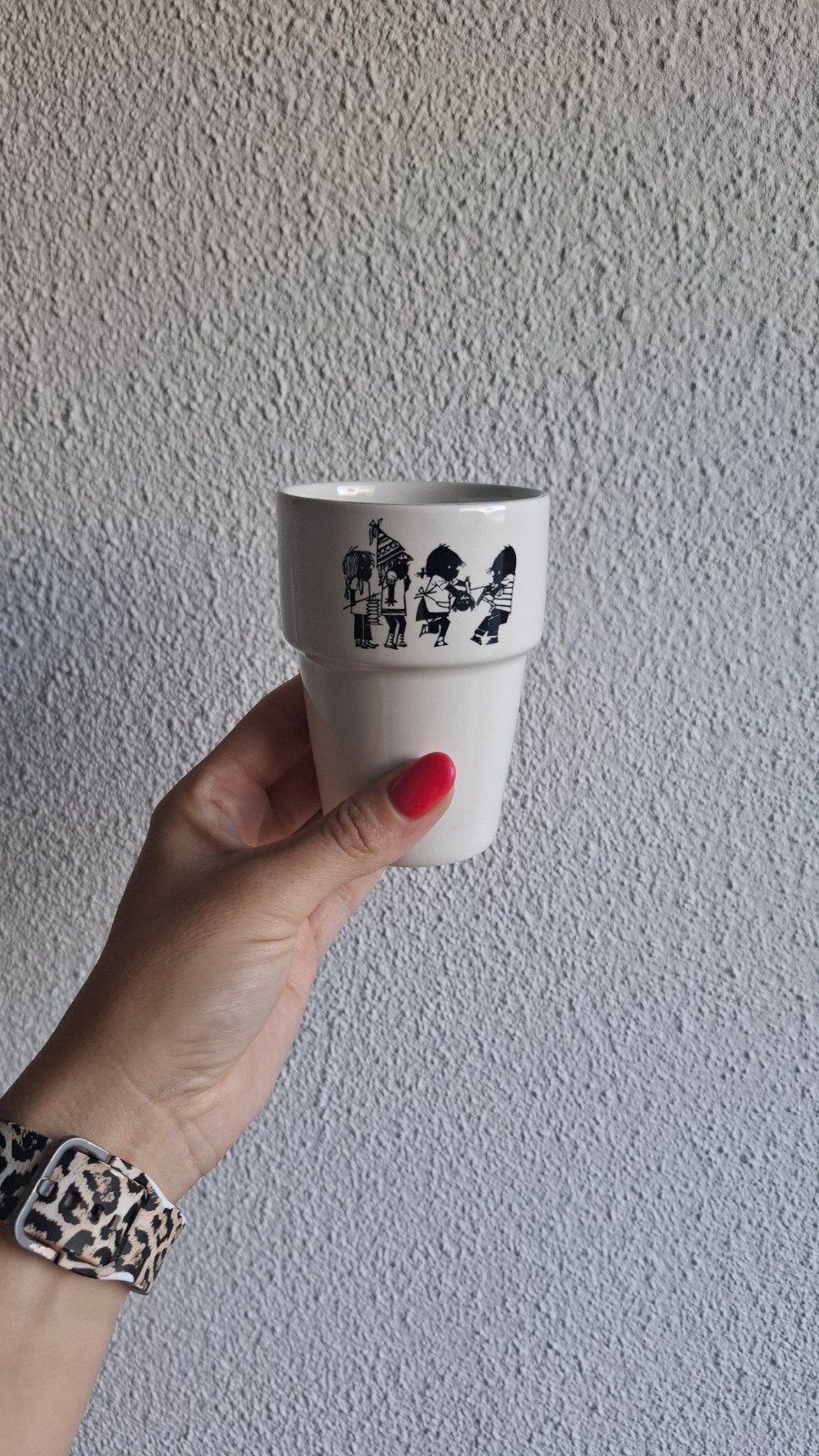 Vintage Tams England beker Fiep Westendorp takkie, Overige typen, Ophalen of Verzenden, Zo goed als nieuw, Steen/keramiek