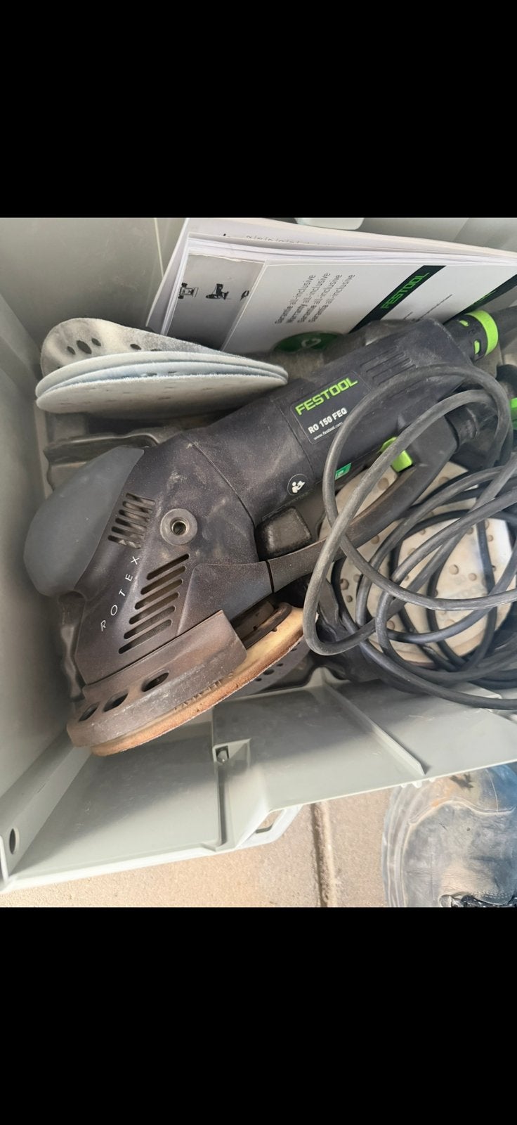 Festool rotex 150 schuurmachine, Ophalen, Zo goed als nieuw, Minder dan 600 watt, Excentrische schuurmachine