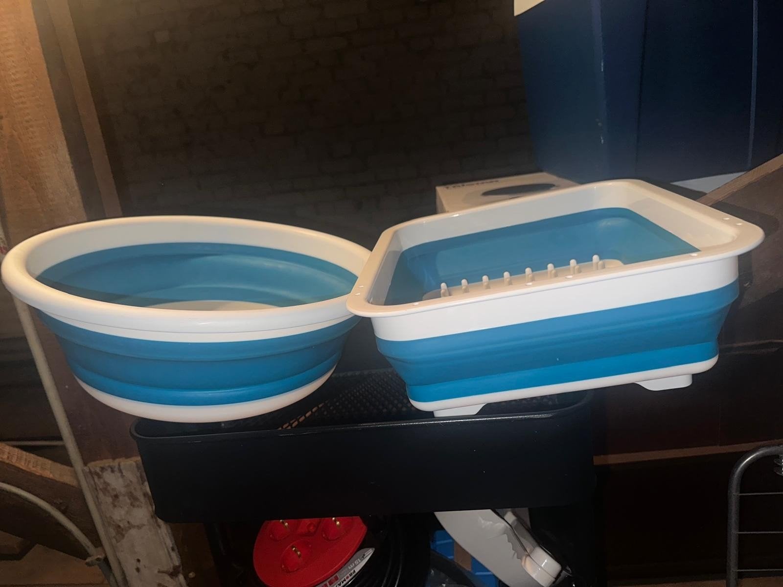 Opvouwbaar afdruiprek en wasteiltje - ideaal voor camping, Ophalen