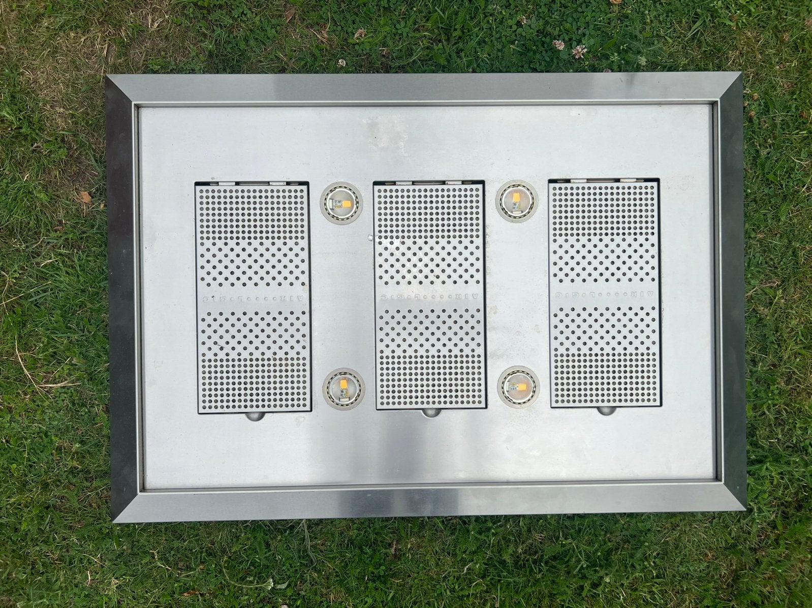 Atag afzuigkap RVS met verlichting voor boven kookeiland, Ophalen, Gebruikt, Eilandschouwkap, Vrijstaand