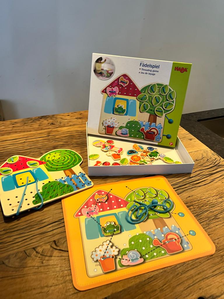 Haba Rijgspel Compleet - Houten Speelgoed, Ophalen, Zo goed als nieuw, Knutselen