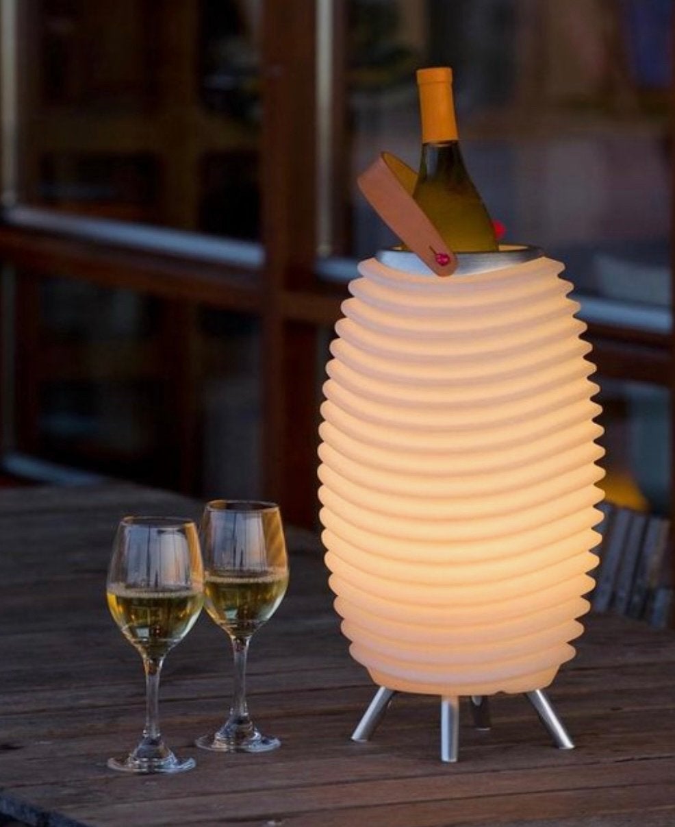 Kooduu Synergy 35: Wijnkoeler, Speaker & Sfeerlamp, Wit, Overige merken, Kunststof, Ophalen of Verzenden
