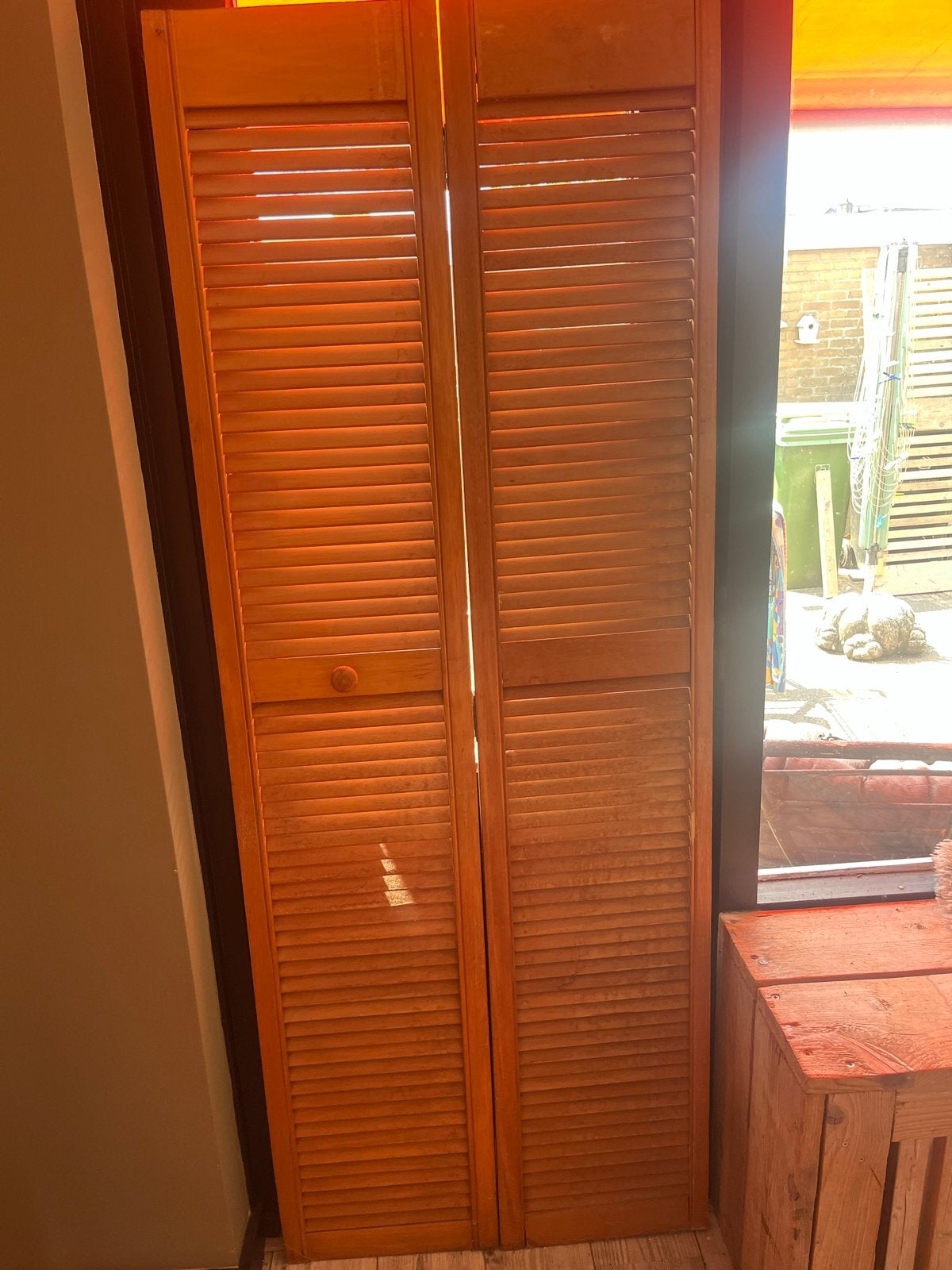 Houten vouwdeur/louvredeur, Doe-het-zelf en Verbouw, Deuren en Horren, Ophalen, Gebruikt, 80 tot 100 cm, Binnendeur