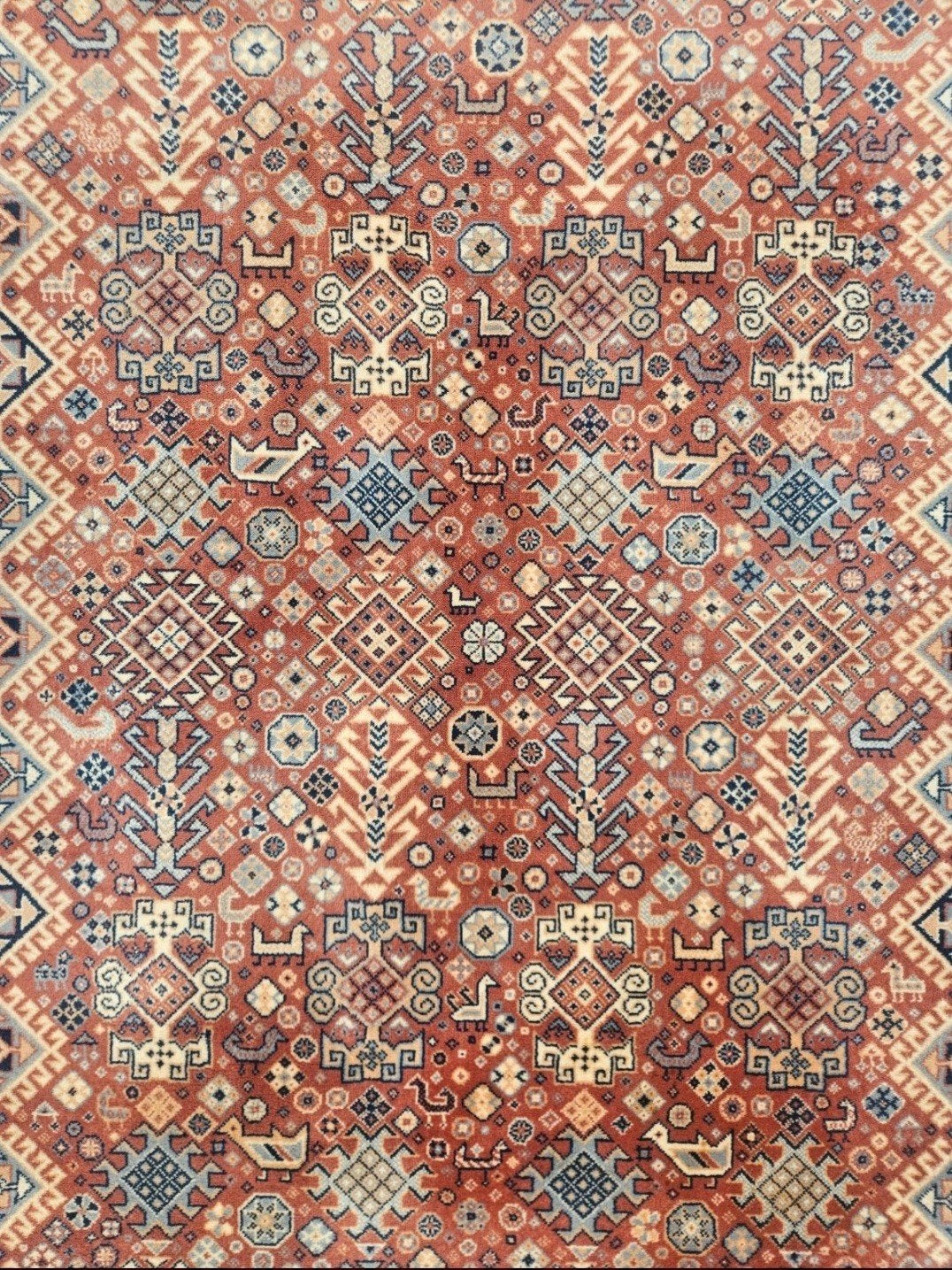 Vintage oosters wol Kazak vloerkleed floral 200x288cm, Crème, 150 tot 200 cm, 200 cm of meer, Www.hypepopup.nl