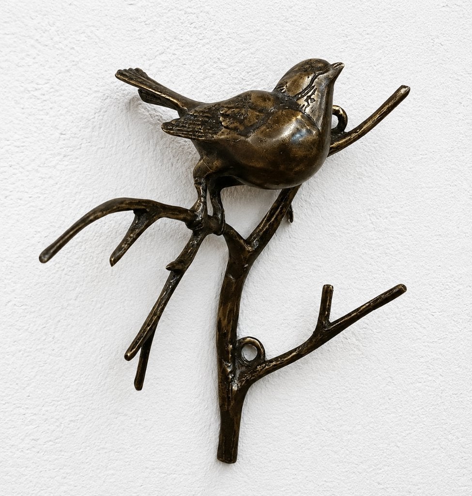 1 VOGEL OP TAK / BRONS / WANDHANGER