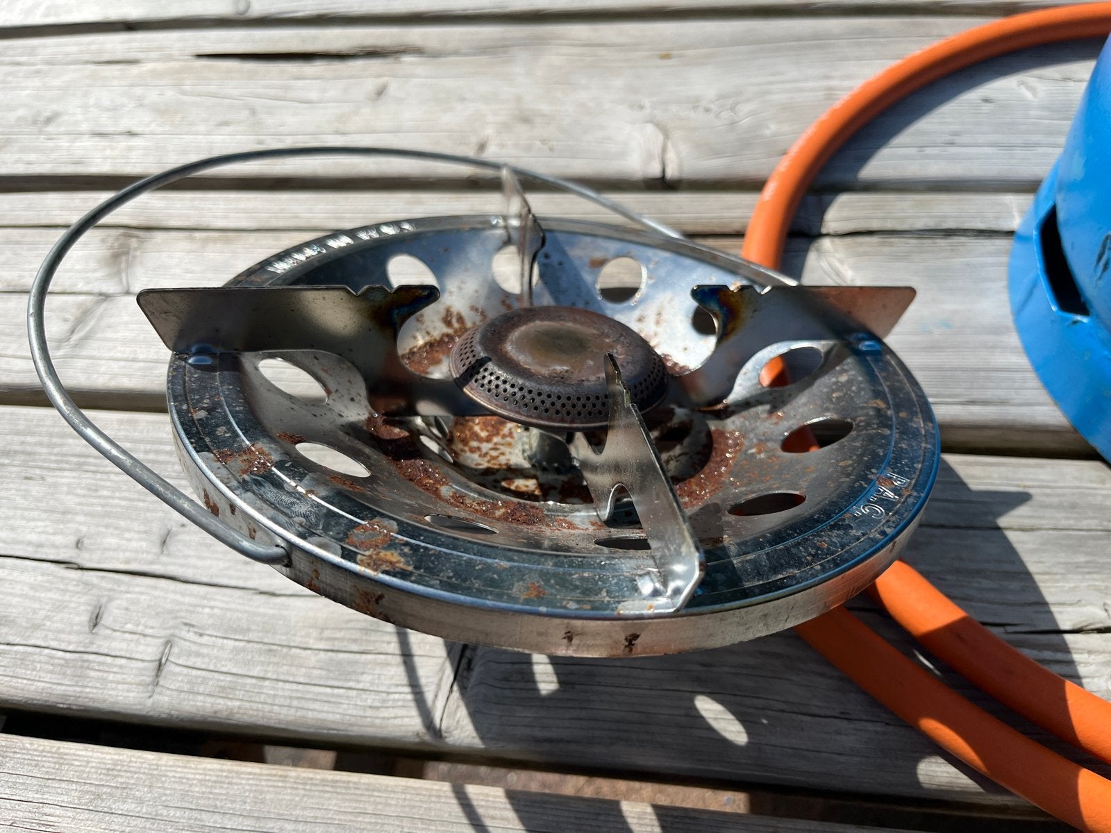 Campingaz gasbrander met gasfles en slang, Ophalen, Gebruikt