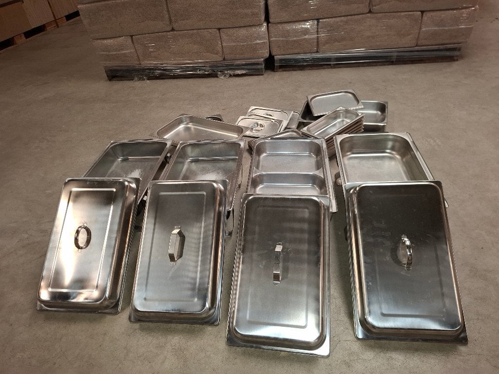 Chafing dishes met rvs gastronorm bakken, Ophalen, Metaal, Overige merken, Overige typen