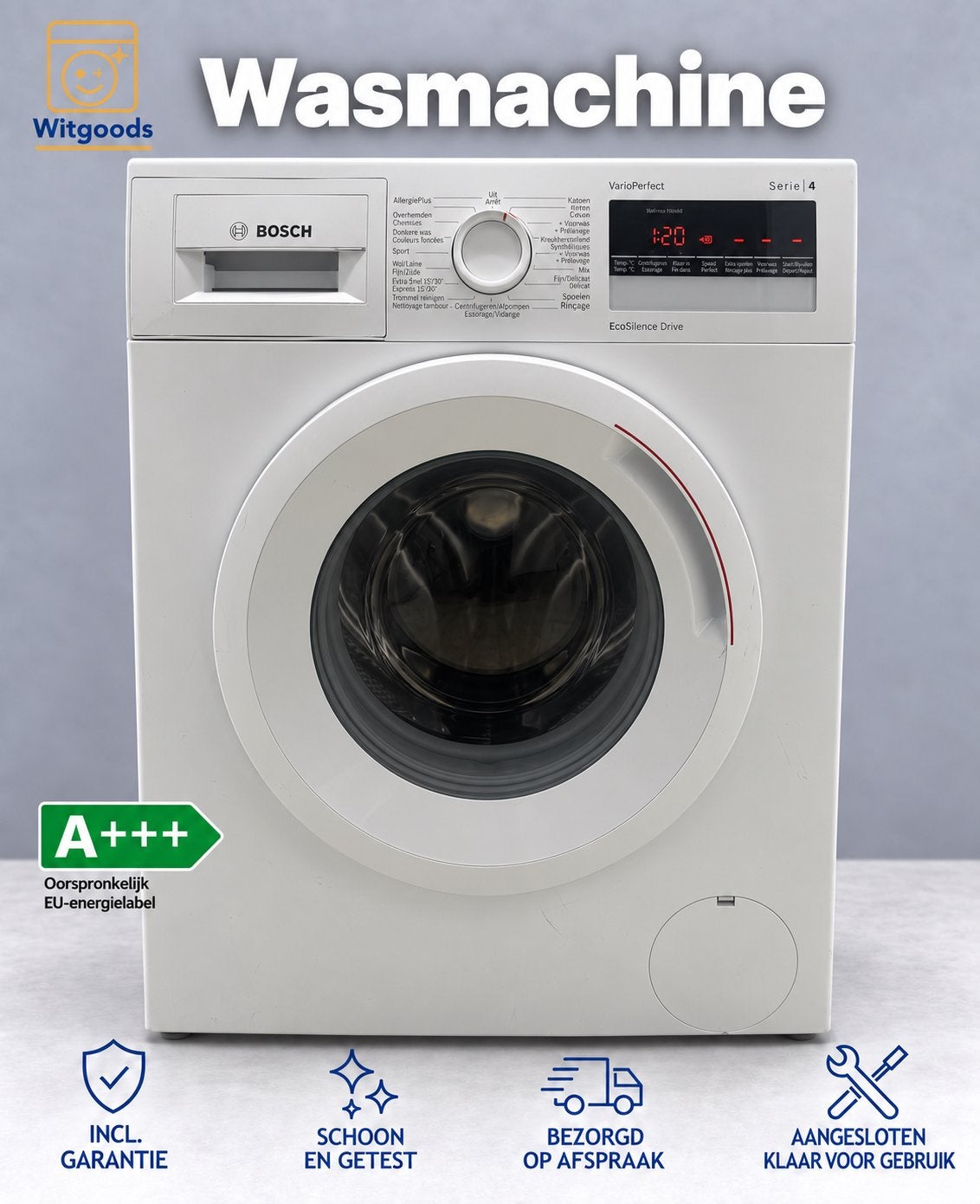 ZUINIGE 7KG BOSCH SERIE 4 A+++ WASMACHINE  1400 TPM