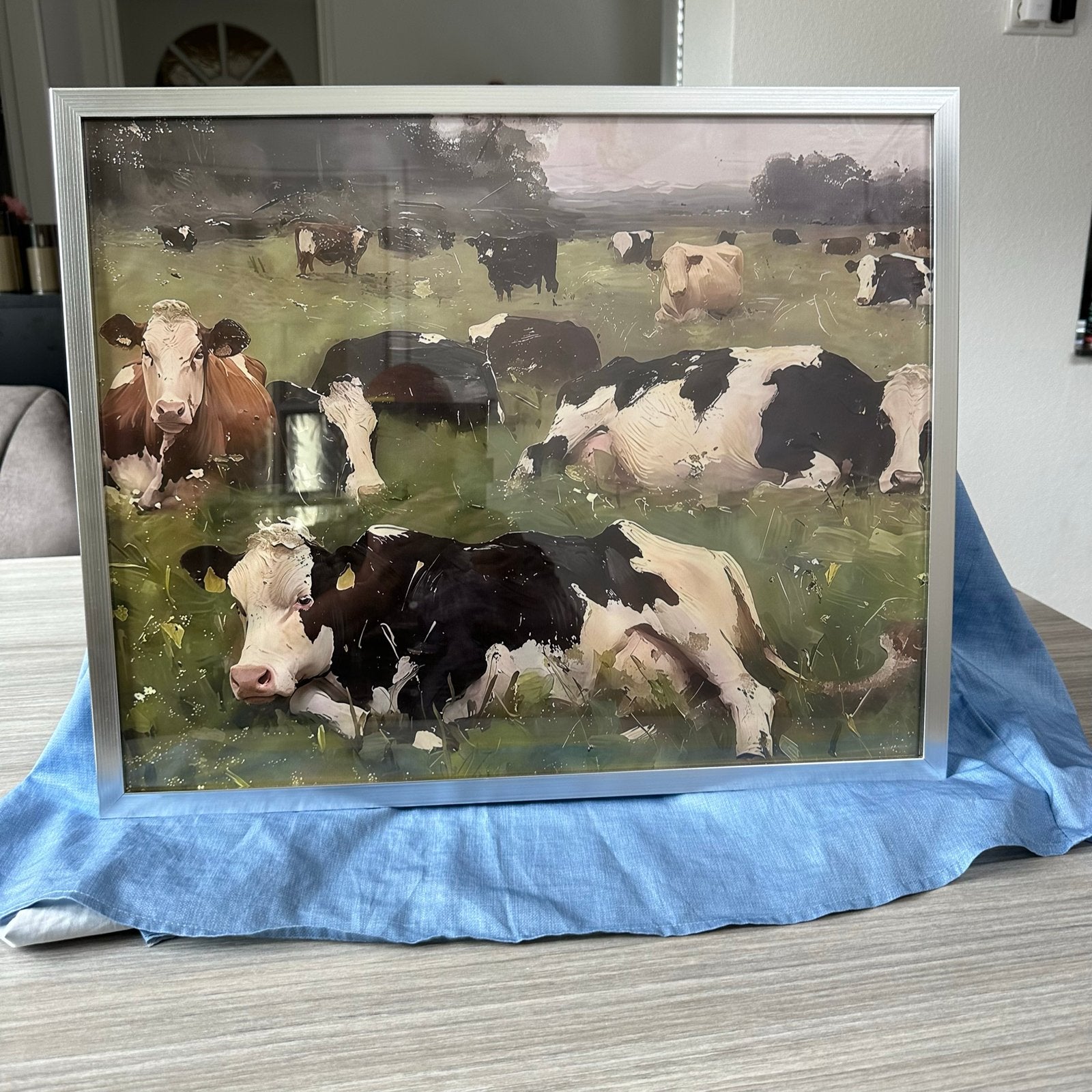 Boerenlandschap met koeien - Giclée kunst 40x50 cm, Antiek en Kunst, Kunst | Schilderijen | Klassiek, Realistisch, Overige ondergronden
