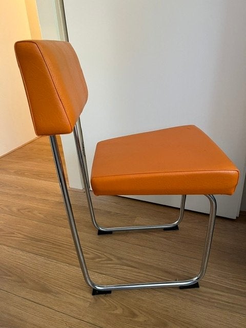 oranje design stoelen, Huis en Inrichting, Stoelen, Ophalen, Gebruikt, Twee, Overige kleuren