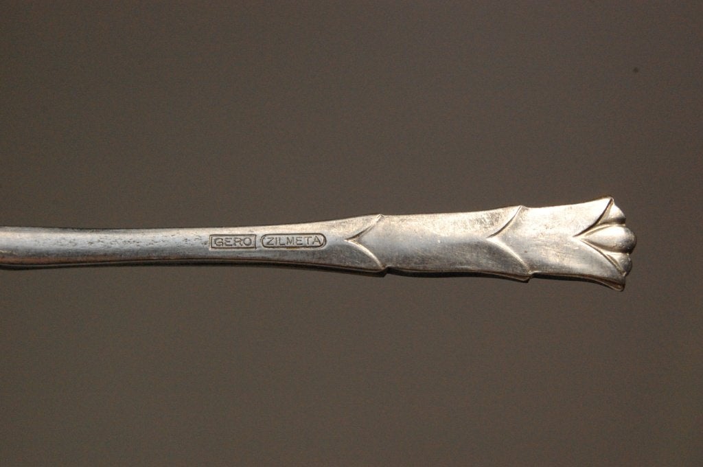 1 koffielepel, 2 theelepeltjes Gero zilmeta 453 , Theelepel, Overige materialen, Gebruikt, Gero
