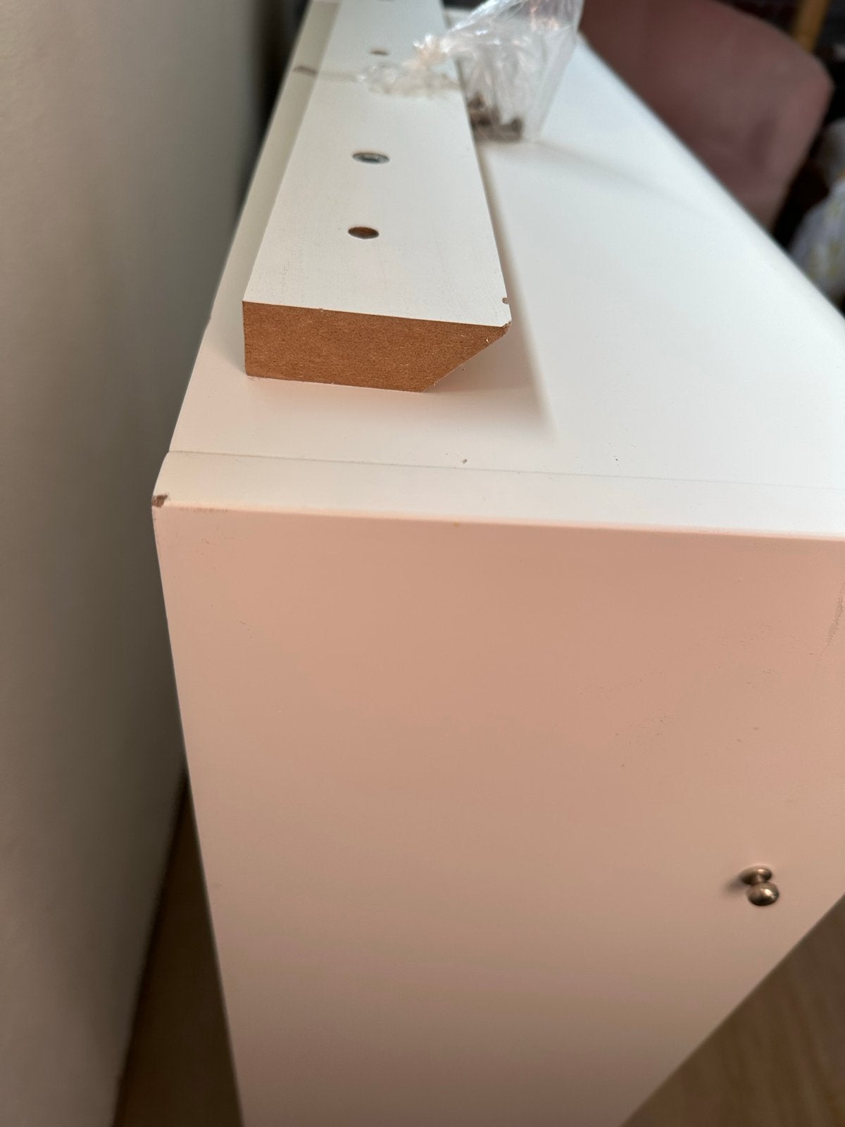 Foto 5 van Wandcommode opklapbaar wit met houten accent