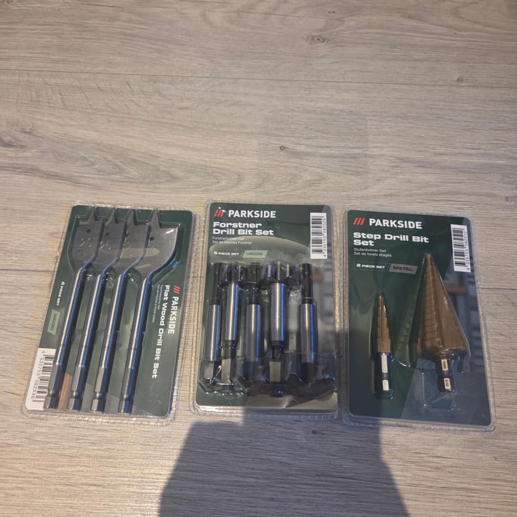 Parkside Boorsets: Forstner, Vlakke Hout & Trapboren, Ophalen, Nieuw, Overige typen