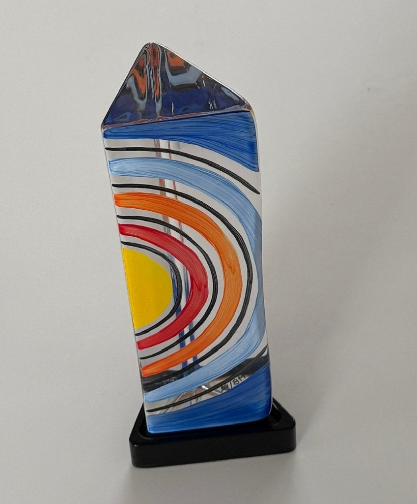 Gesigneerde Kosta Boda glazen sculptuur, Antiek en Kunst, Glas, 30 cm, Object, Ophalen of Verzenden