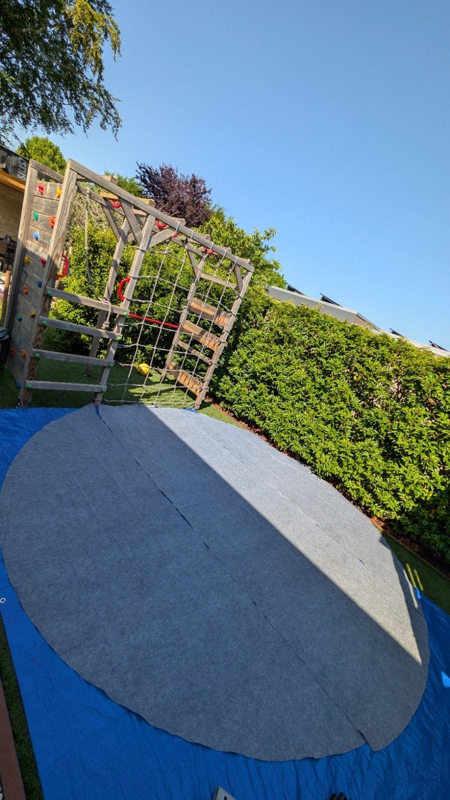 Nieuw zwembadgrondzeil Ø366 cm polyester geotextiel grijs, Ophalen of Verzenden, Nieuw