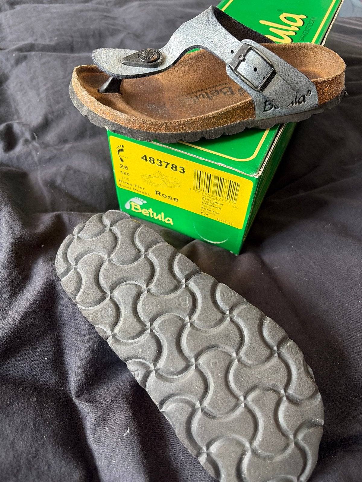 Betula Rose zilver teenslippers maat 28, Gebruikt, Jongen of Meisje, Overige typen, Ophalen of Verzenden