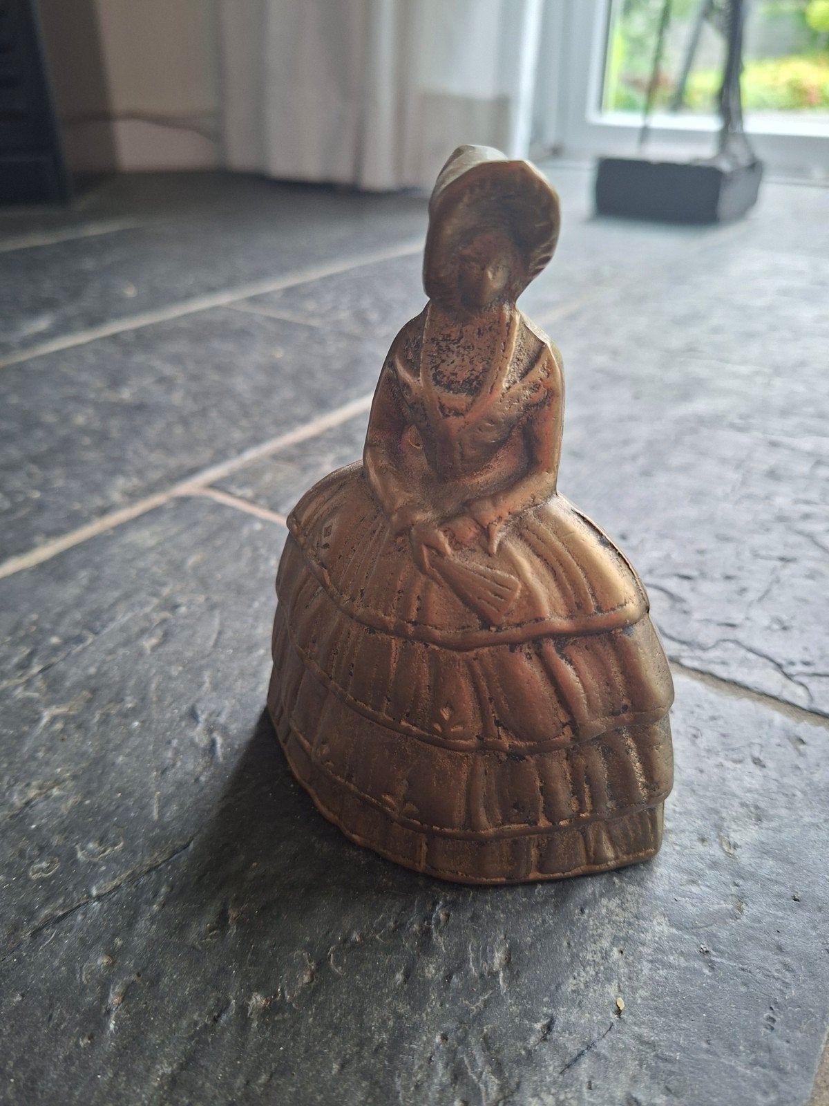Antieke koperen bel in de vorm van een dame, Antiek en Kunst, Antiek | Koper en Brons, Ophalen