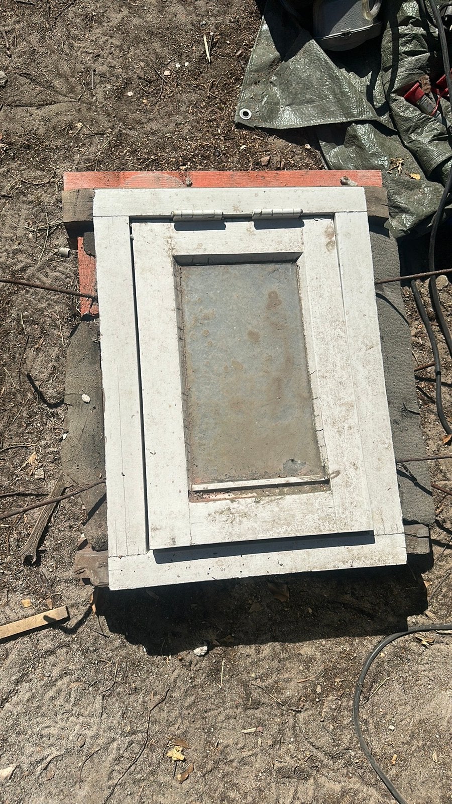 Wc raampje inclusief kozijn 60 x 40 cm, Gebruikt, Deurkozijn, 75 tot 150 cm, Hout