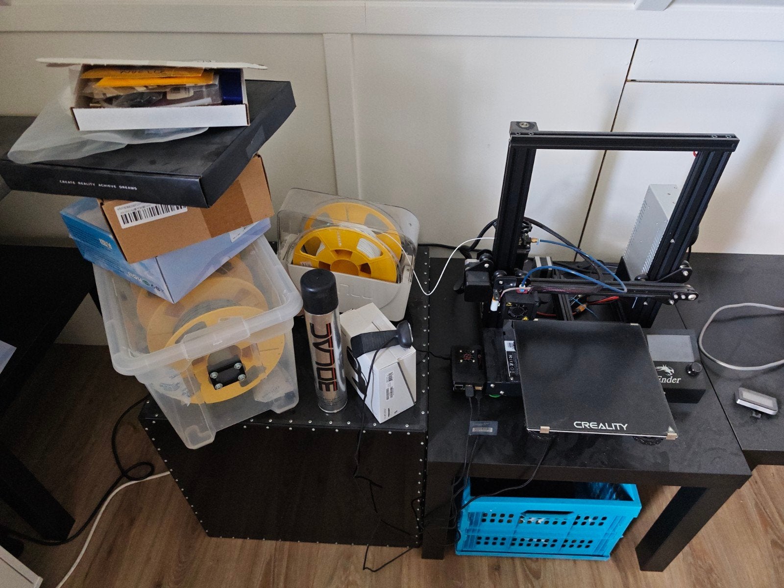Ender 3D-printer met extra's: laser, droogbox, camera, Octop, Computers en Software, 3D Printers, Ophalen, Gebruikt, Ingebouwde Wi-Fi