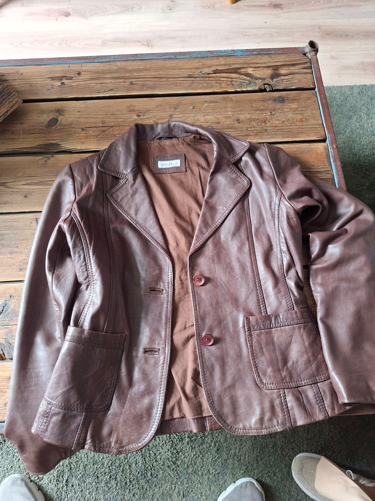 Vintage Leren Damesjas maat M, Kleding | Dames, Ophalen of Verzenden