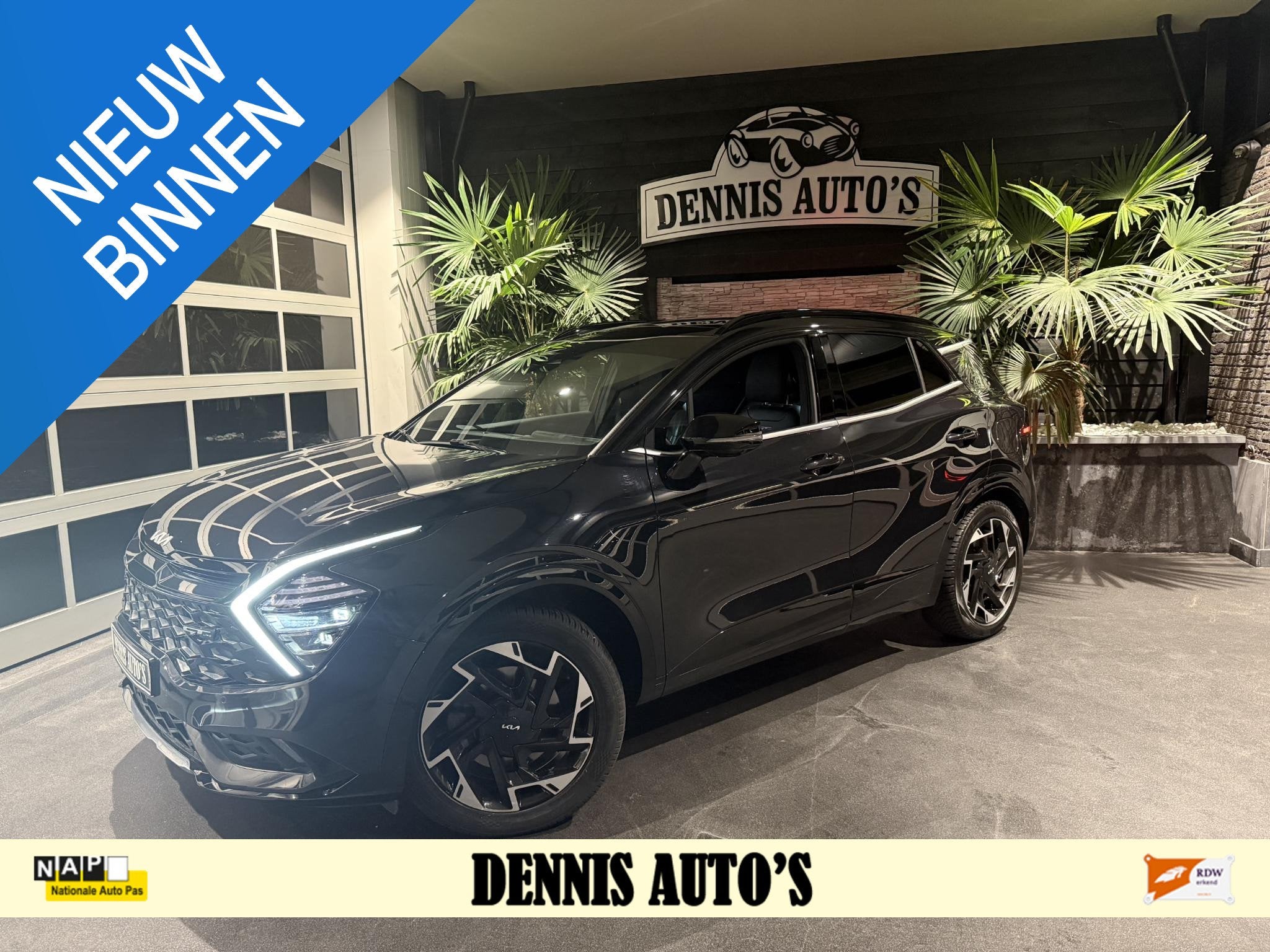 Kia Sportage 1.6 T-GDi Plug-in Hybrid AWD DynamicLine GT Lin, Auto's, Automaat, Gebruikt, 4 cilinders, Zwart