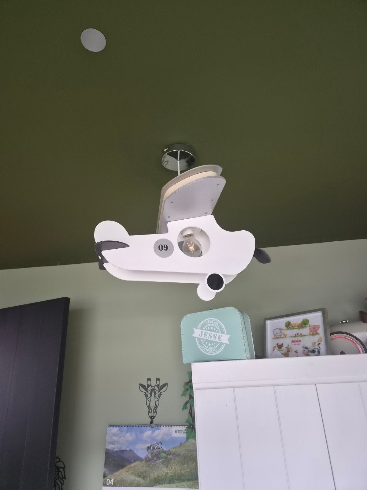 Schitterende vliegtuig lamp, Ophalen, Zo goed als nieuw, Lamp
