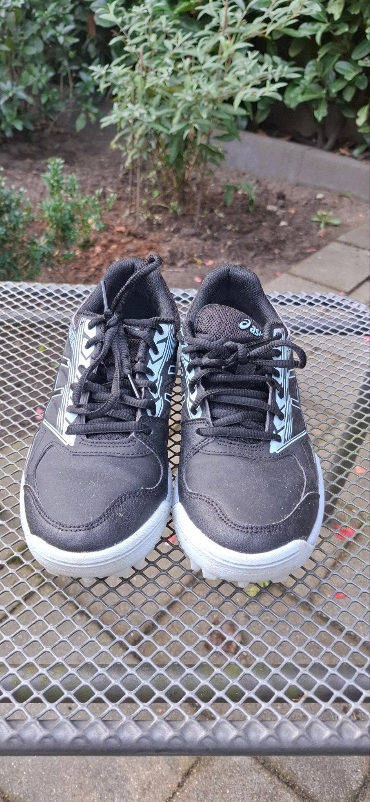 ASICS Hockeyschoenen Zwart/Lichtblauw - Maat 38, Ophalen of Verzenden, Zo goed als nieuw, Schoenen