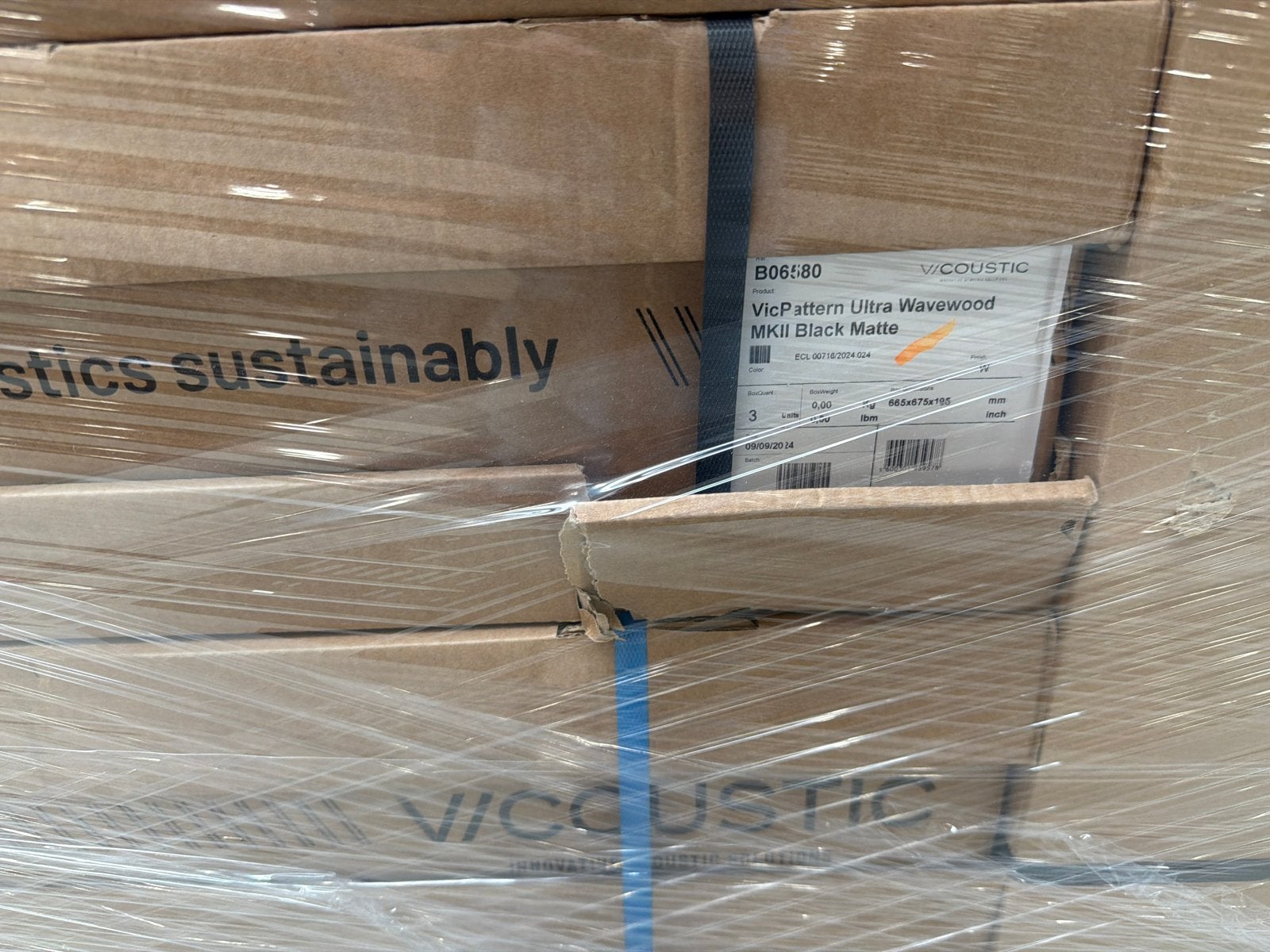 Vicoustic VicPattern Ultra Wavewood MKII Zwart Mat, -, -, Nieuw, Ophalen of Verzenden