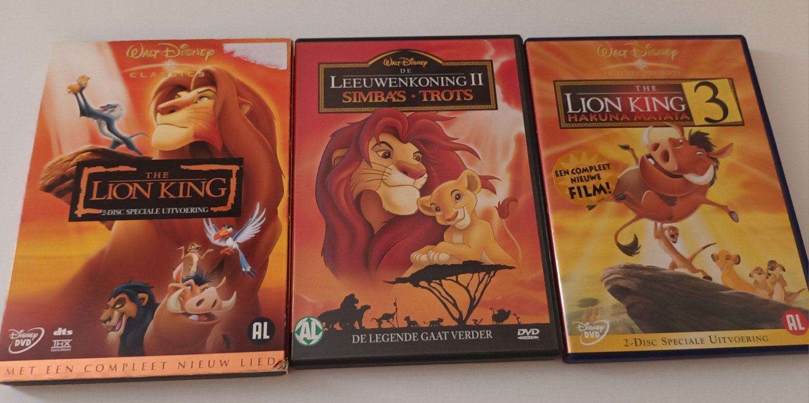 dvd disney lion king 1-3, Alle leeftijden, Verzenden, Zo goed als nieuw, Amerikaans