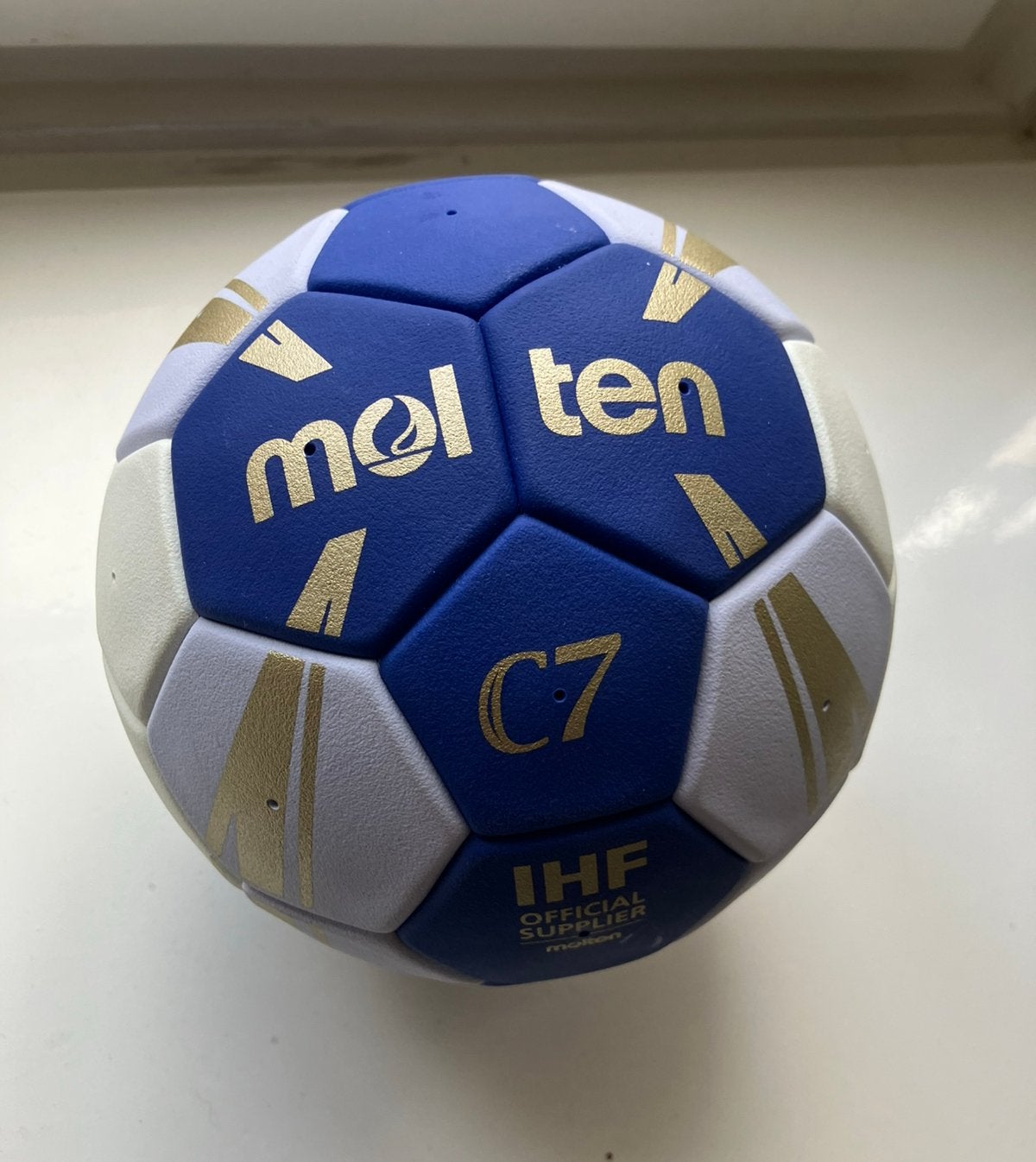 Nieuwe Molten C7 Handbal Maat 1 - Blauw/Wit/Goud, Ophalen of Verzenden, Nieuw, Bal