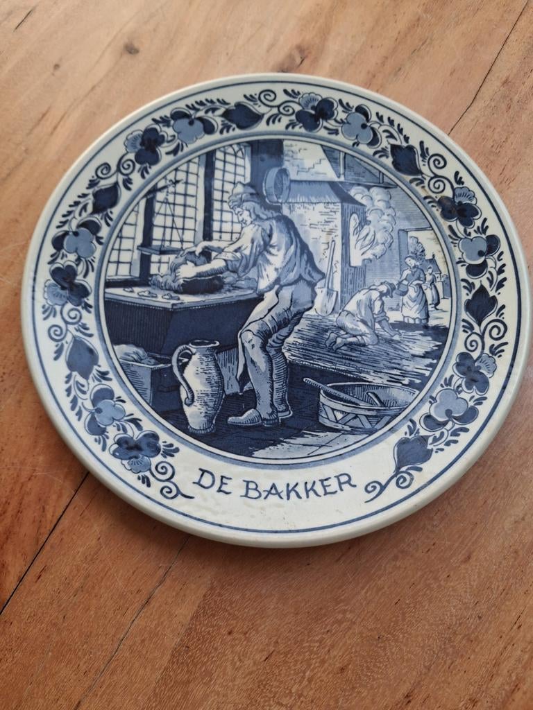 Delft blauw bord  de bakker, Ophalen