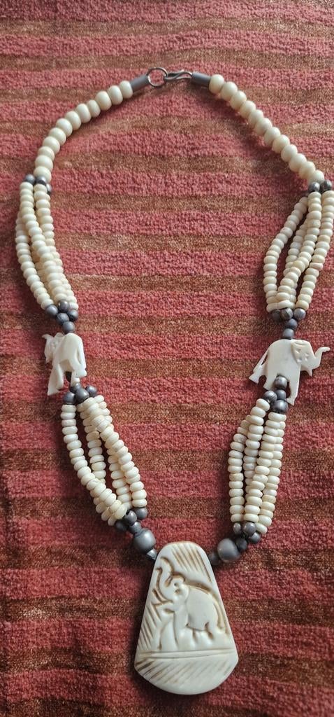 Tribalart bohemian olifanten ketting van 28cm, Sieraden, Tassen en Uiterlijk, Kettingen, Ophalen, Nieuw, Overige materialen