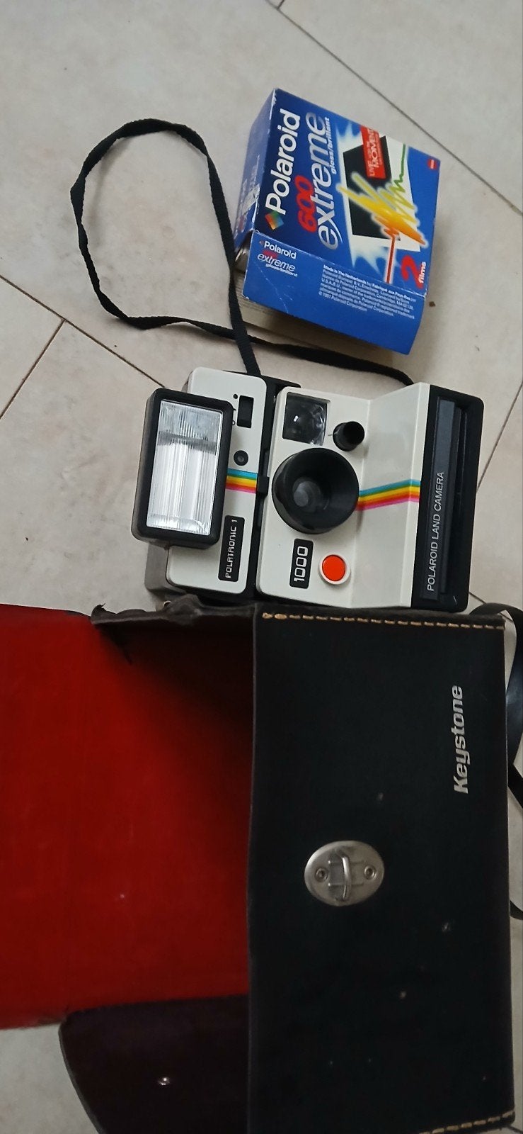 Vintage Polaroid Land Camera 1000 met tas en film, Ophalen of Verzenden, Gebruikt, Polaroid, Polaroid