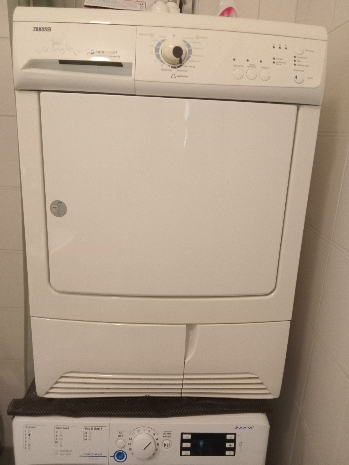 Zanussi AutoSense+ 7kg Condensdroger - Zo goed als nieuw, 6 tot 8 kg, Ophalen of Verzenden, Zo goed als nieuw, Voorlader