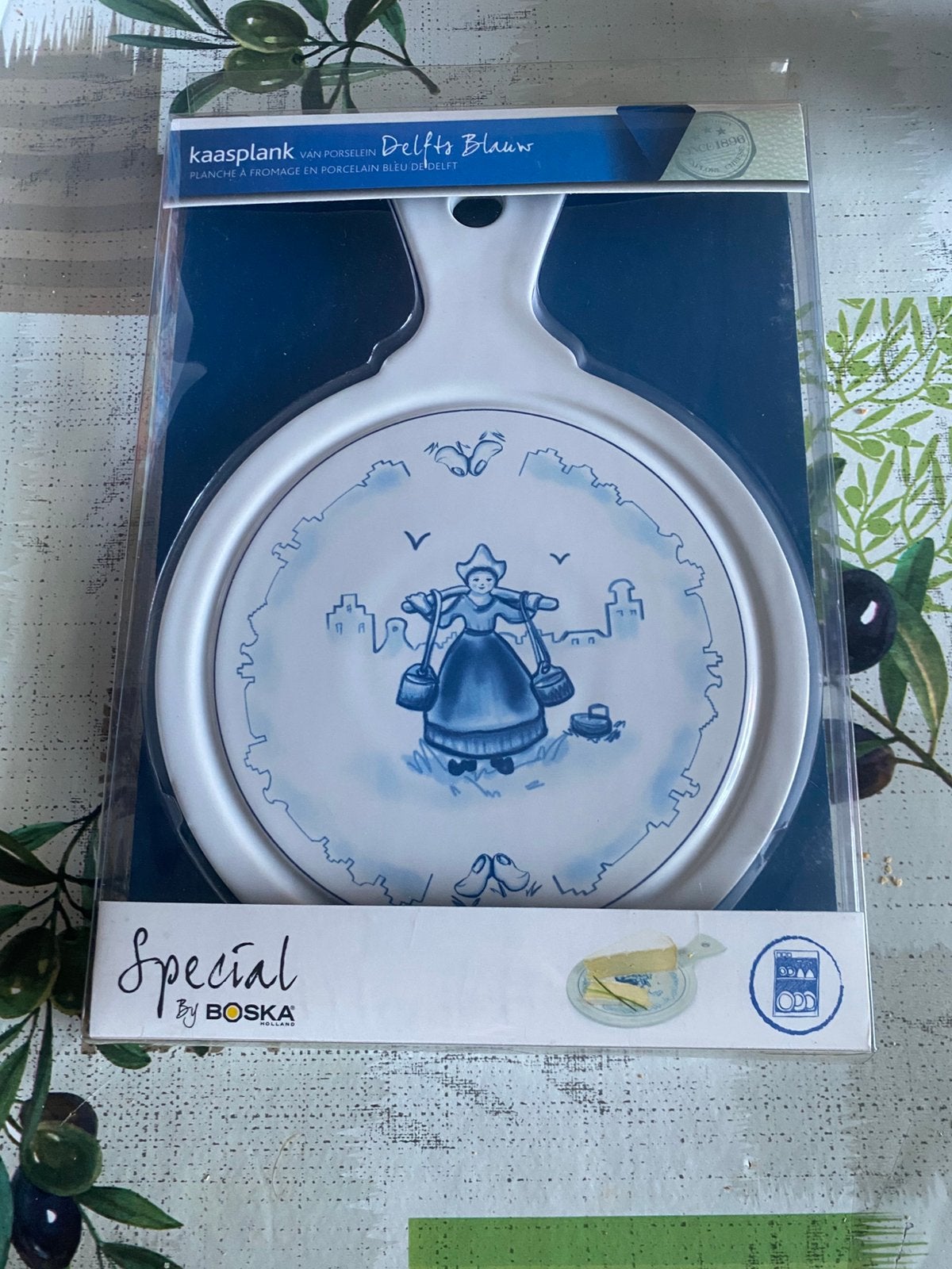 Boska Delfts Blauw Porseleinen Kaasplank, Antiek en Kunst, Ophalen of Verzenden