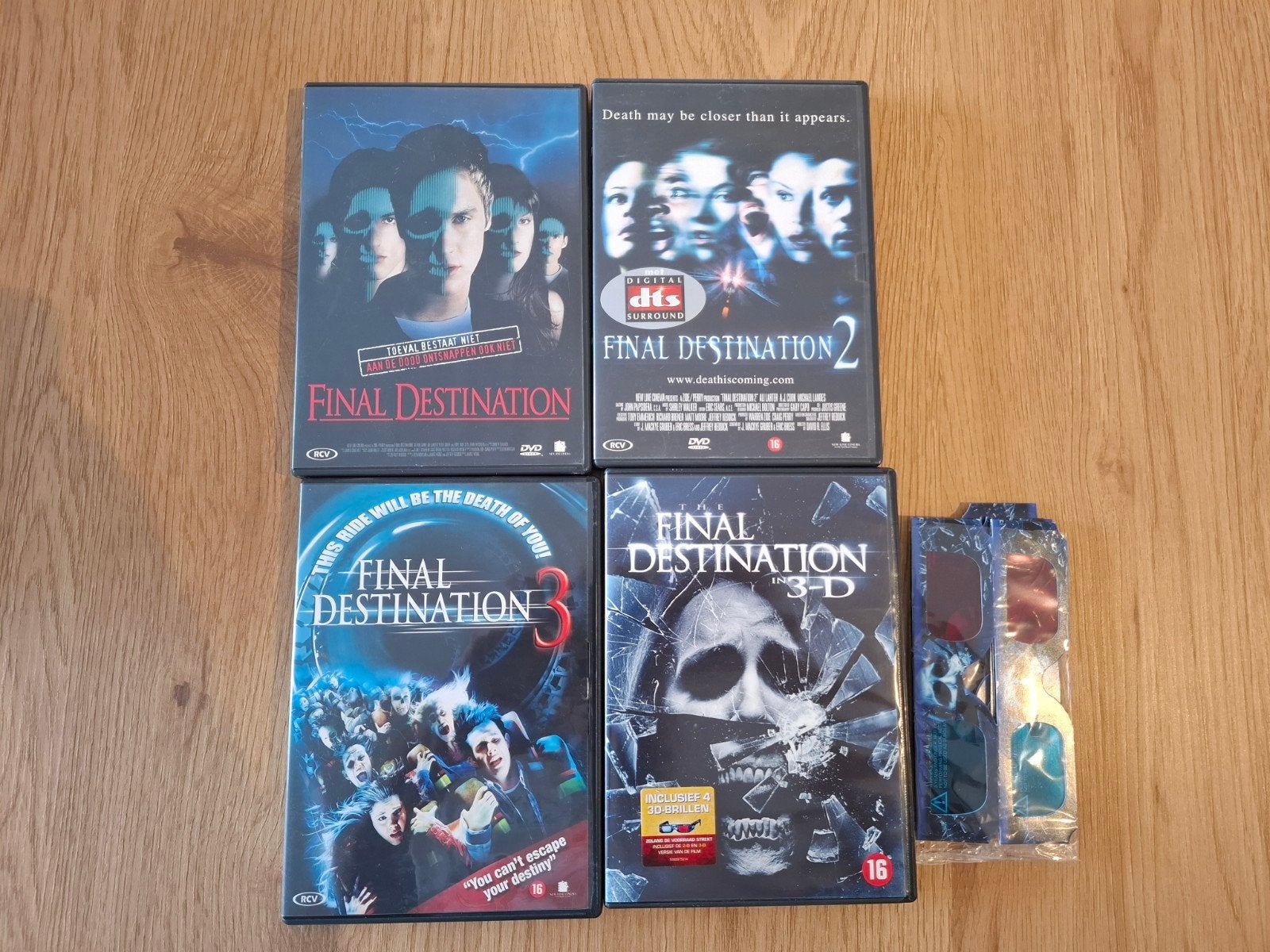 Final Destination DVD set (deel 1, 2, 3, 3D), Horror, Vanaf 16 jaar, Nederlands, Ophalen of Verzenden