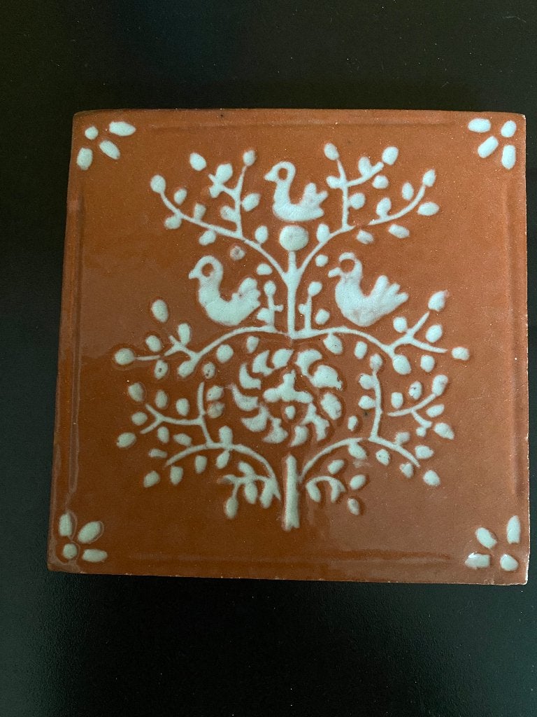 Mooi tegeltje pottenbakker, 12 cm, Steen/keramiek, Ophalen of Verzenden, Zo goed als nieuw