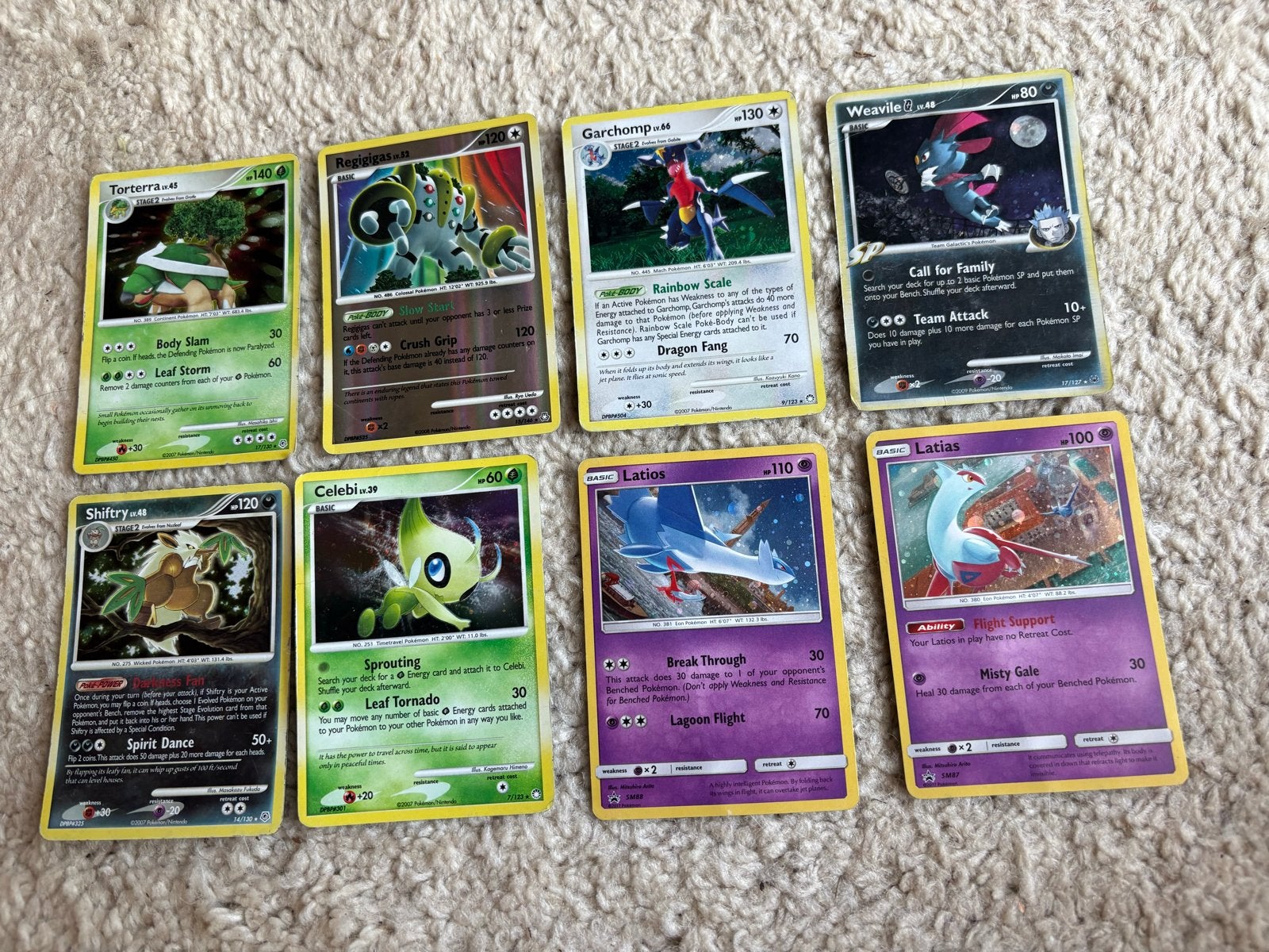 Holo Pokémon Kaarten Collectie - 8 stuks 2005-2010, Ophalen of Verzenden, Gebruikt, Meerdere kaarten