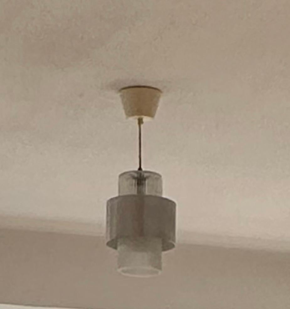 Vintage Philips hanglamp - metaal en glas, Ophalen of Verzenden, Gebruikt, Glas, 50 tot 75 cm