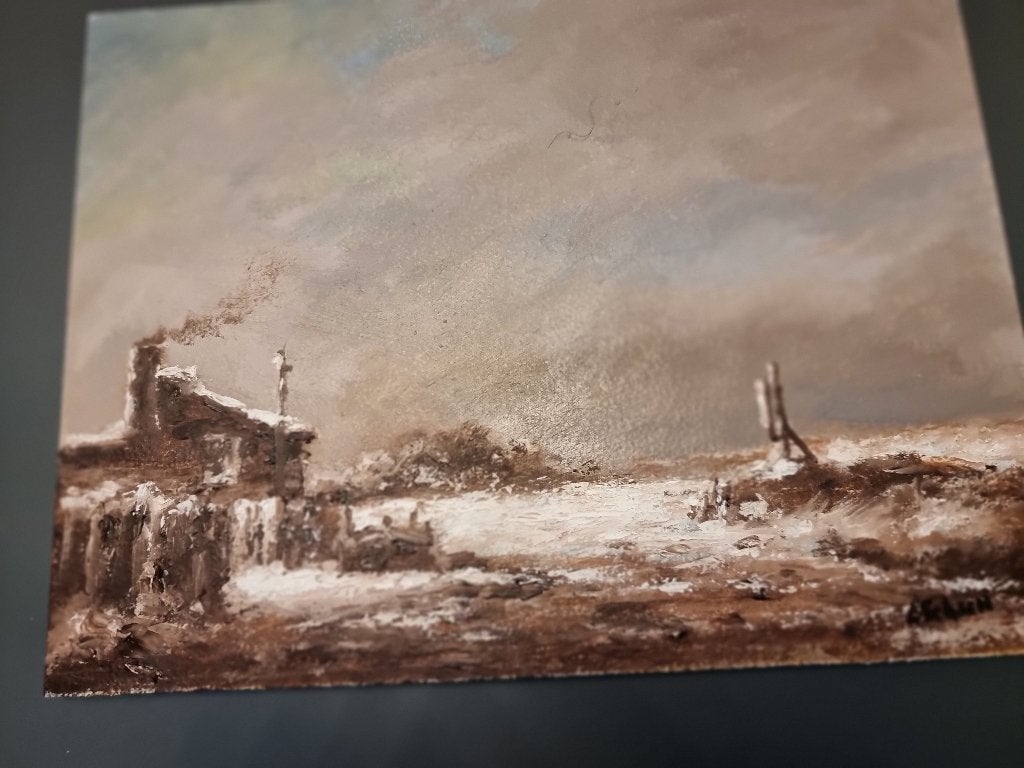 winterlandschap., Antiek en Kunst, Ophalen of Verzenden, Landschap, Olieverf, Klassiek