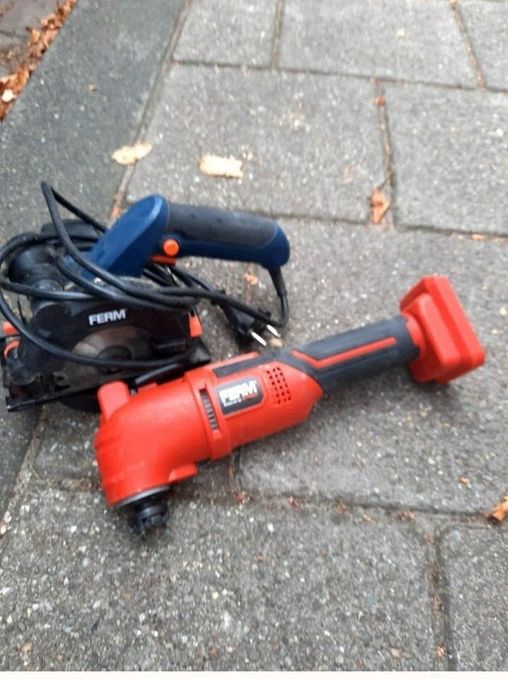 Diverse Ferm gereedschap: cirkelzaag en multitool, Doe-het-zelf en Verbouw, Ophalen of Verzenden, Gebruikt