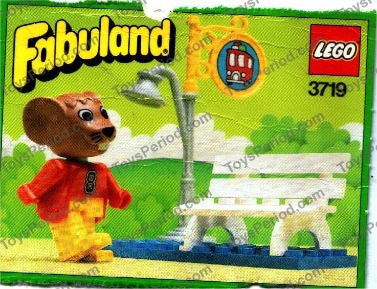 Lego Fabuland 3719 Muis met bankje en lantaarnpaal, Kinderen en Baby's, Speelgoed | Duplo en Lego, Gebruikt, Lego, Ophalen of Verzenden