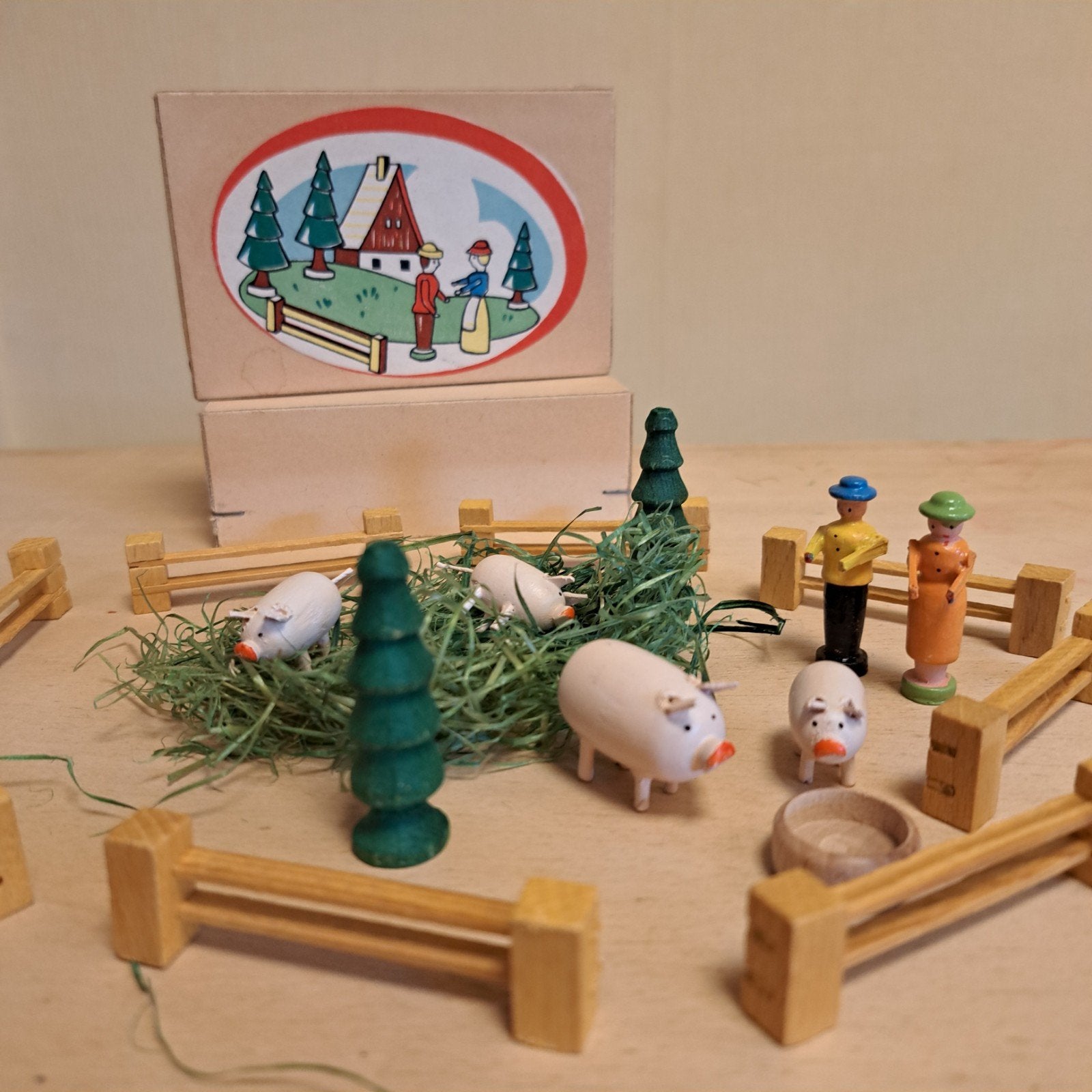 Vintage Dregeno Houten Boerderij Speelset - Made in GDR, Ophalen, Zo goed als nieuw, Jongen of Meisje
