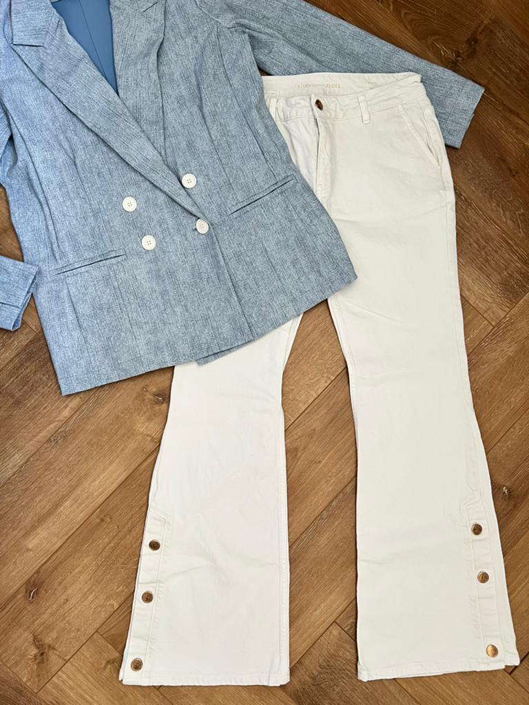Studio anneloes denim blazer S & flair jeans broek M, Blauw, Nieuw, Ophalen of Verzenden, X
