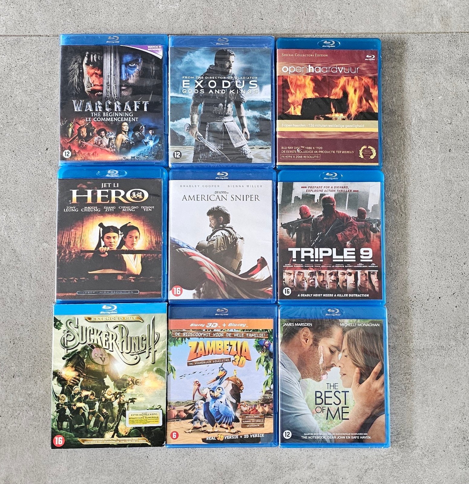 Blu-ray films: Warcraft,Exodus,American Sniper,Hero,Tripl, Engels, Vanaf 16 jaar, Nederlands, Ophalen of Verzenden