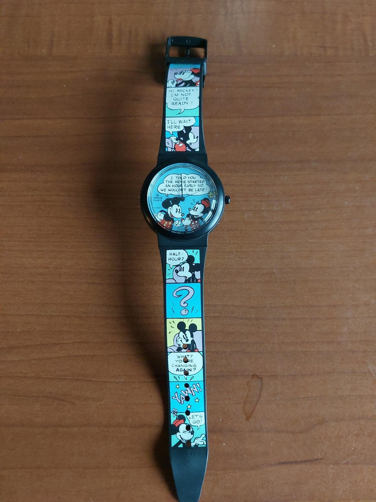 Mickey Mouse Horloge - Vintage Disney Comic Strip Design, Ophalen of Verzenden, Gebruikt, Zwart, Jongen of Meisje