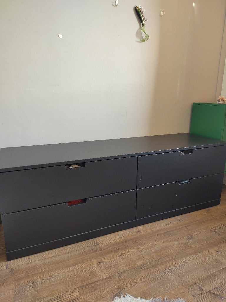 Ladekast Nordli (Ikea) antraciet, Ophalen, Gebruikt, 150 tot 200 cm, 3 of 4 laden